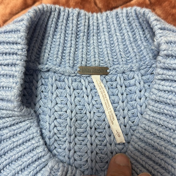 Free People Bell Song sweater Blue size L - Picture 6 of 7